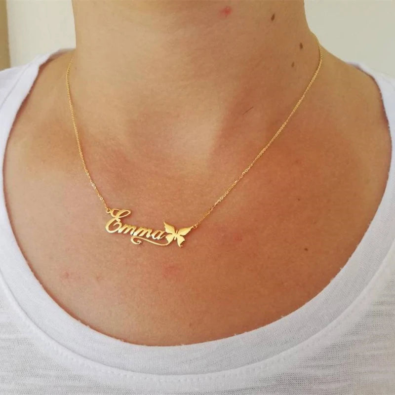 Personalized Butterfly Necklacess