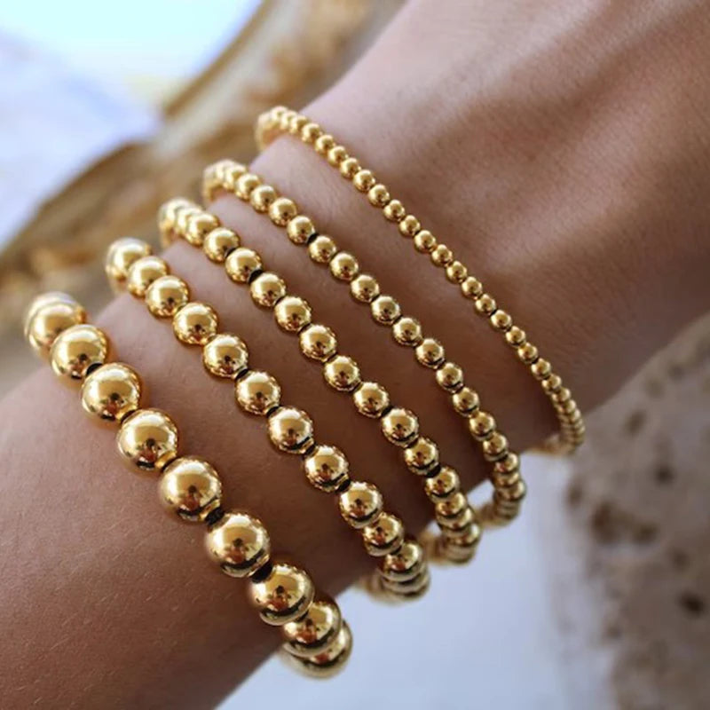 Stretch Stacked Gold Bracelet