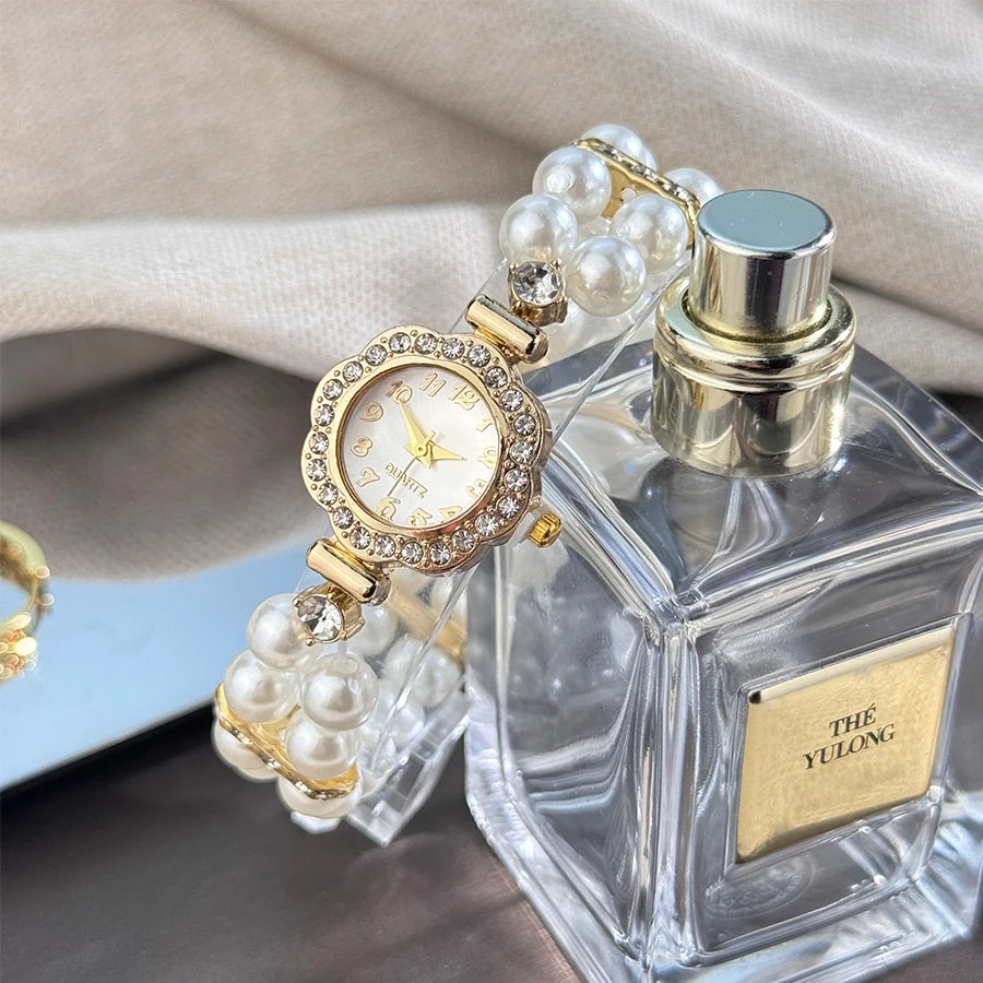 double-row pearl watch