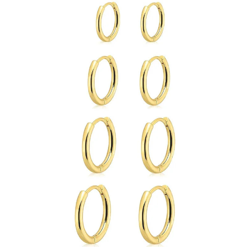 4 Pair Circle Earrings