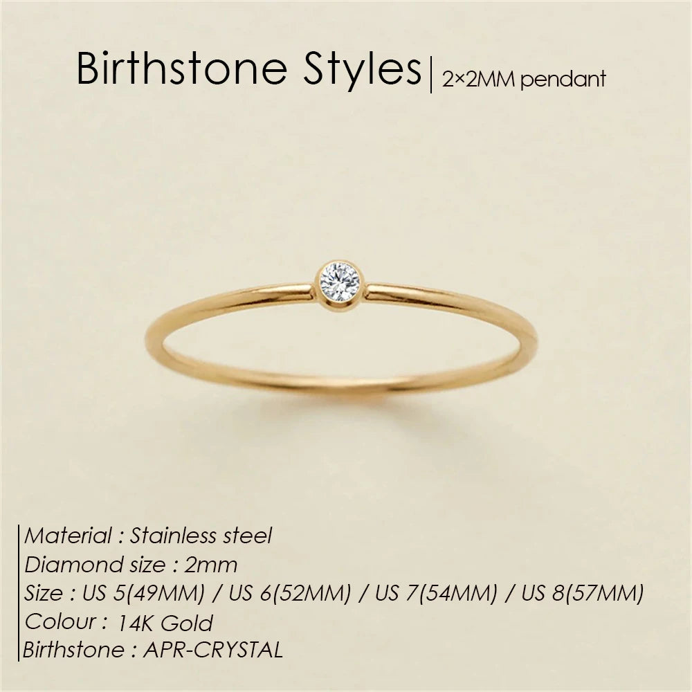 Birthstone Gold Ring