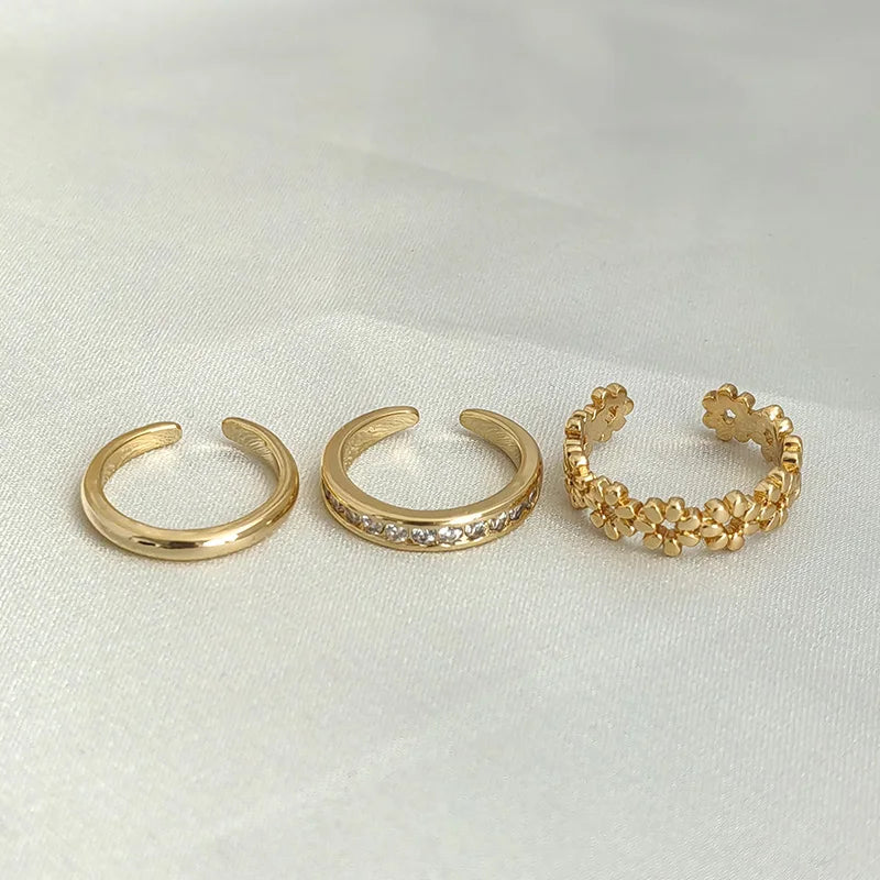 3pcs Gold Toe Ring