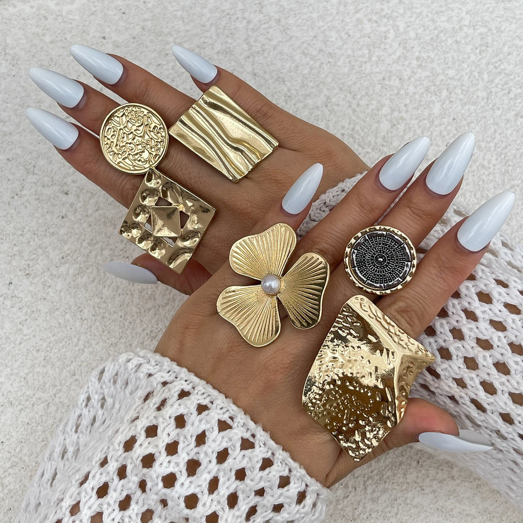 flashy gold plated rings