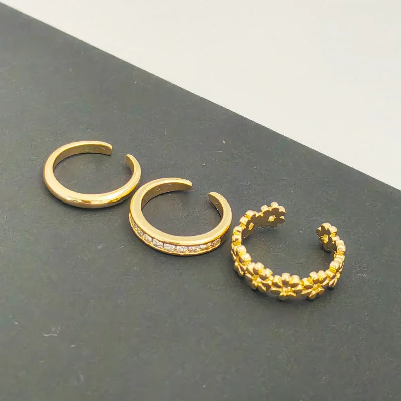 3pcs Gold Toe Ring