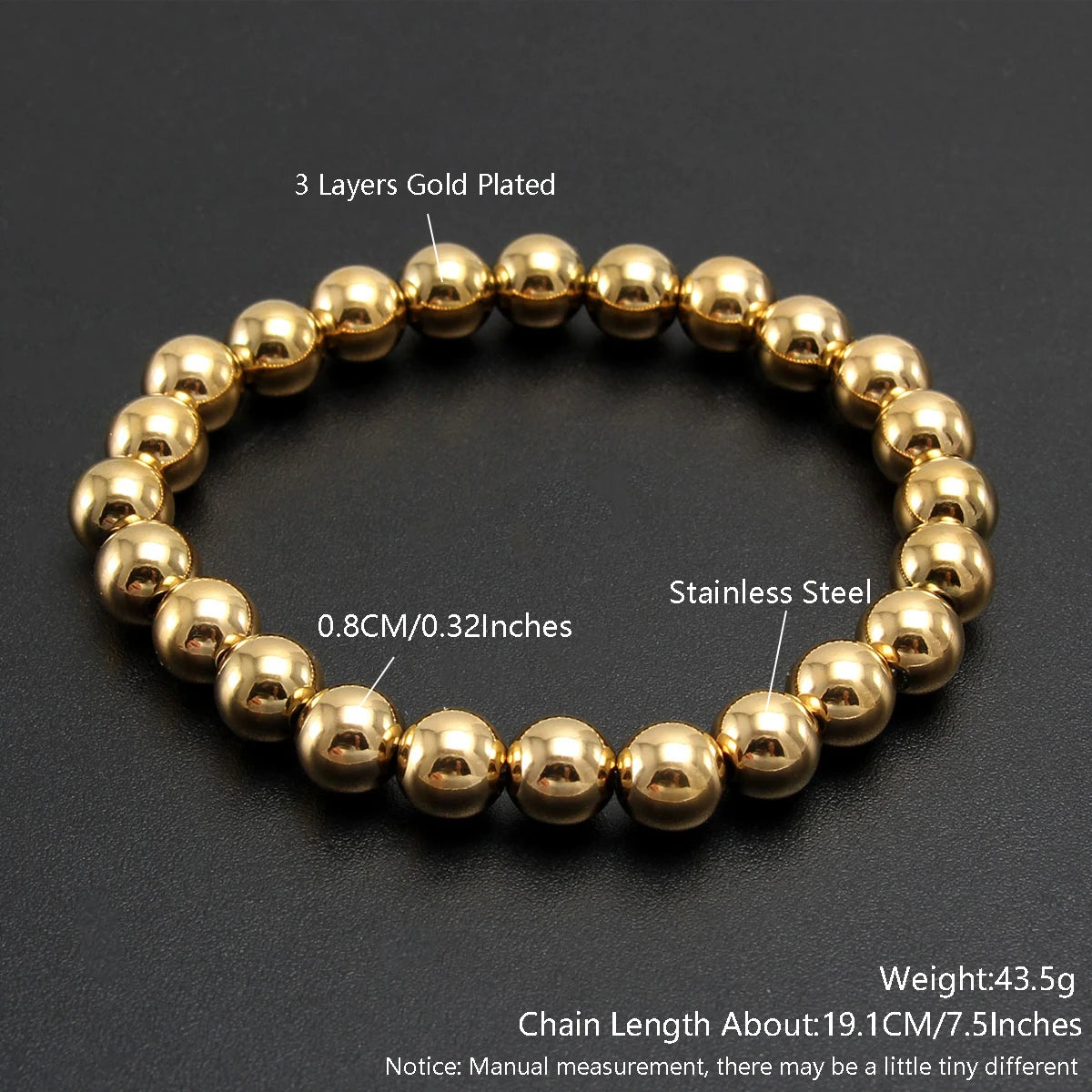 Stretch Stacked Gold Bracelet