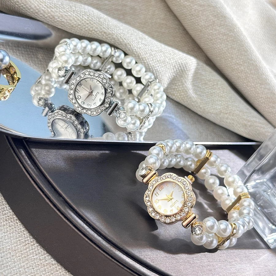 double-row pearl watch