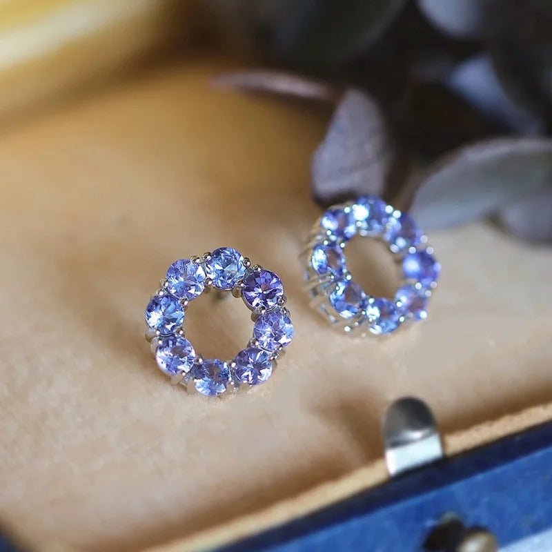 Blue Diamond Earrings