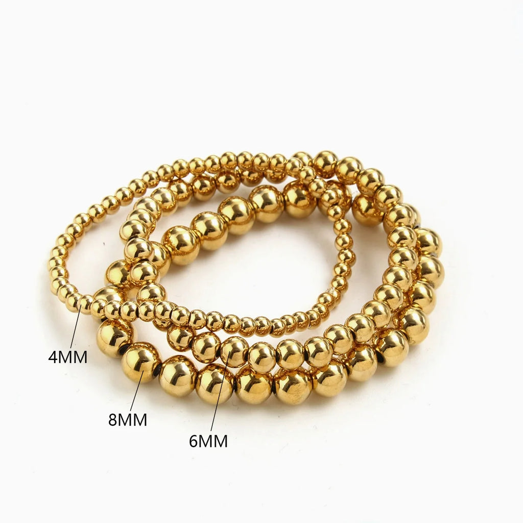 Stretch Stacked Gold Bracelet