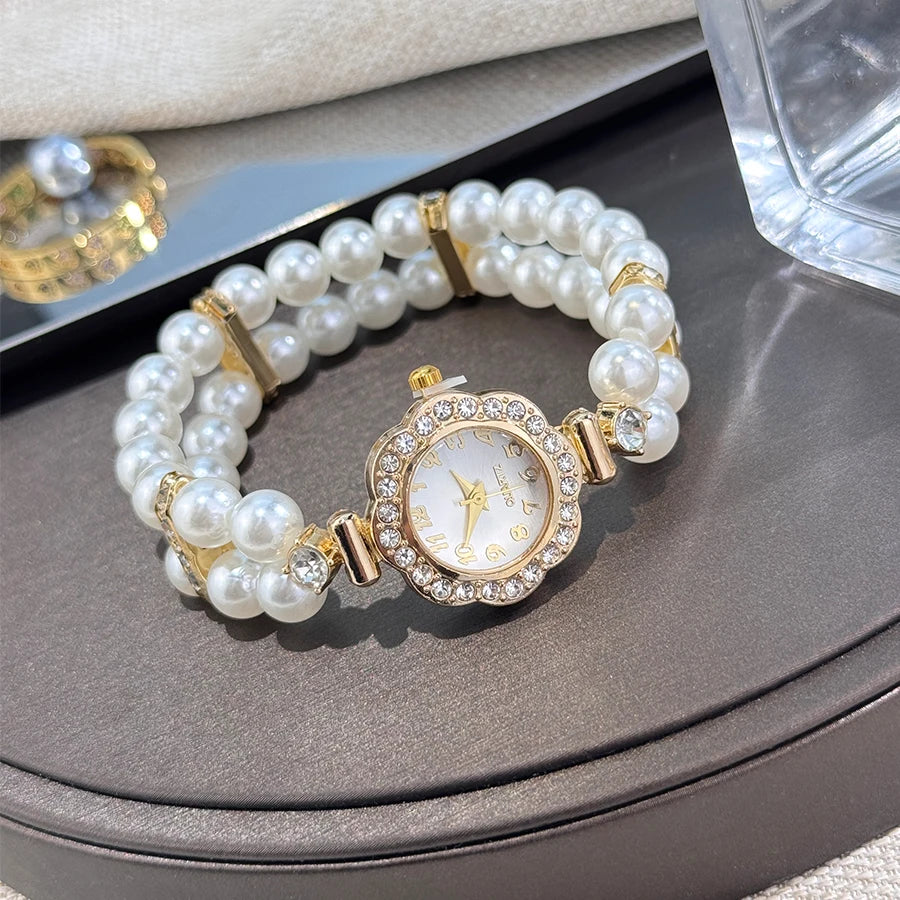 double-row pearl watch