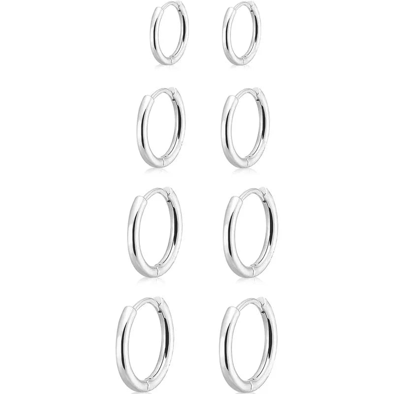 4 Pair Circle Earrings