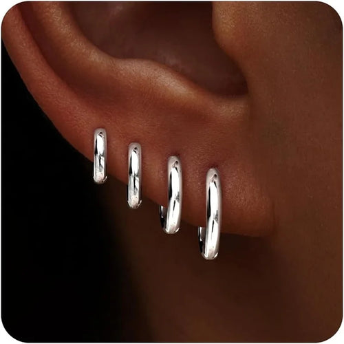 4 Pair Circle Earrings