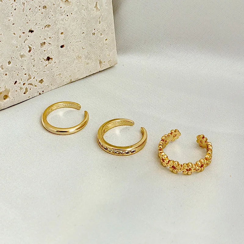 3pcs Gold Toe Ring