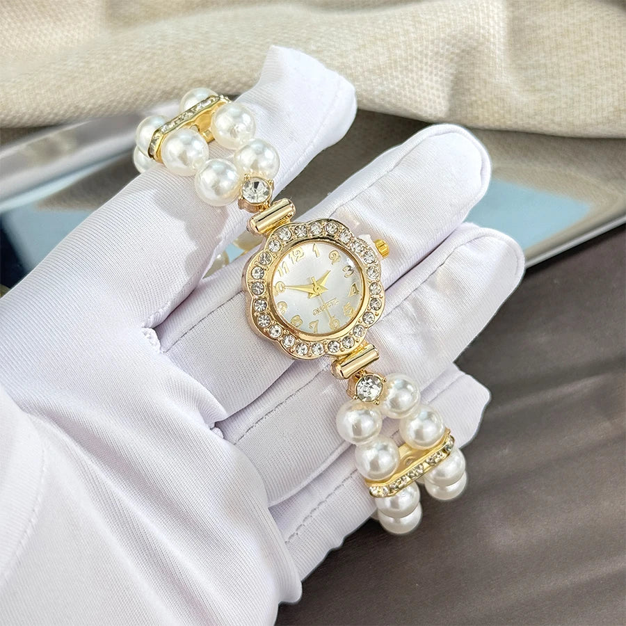double-row pearl watch