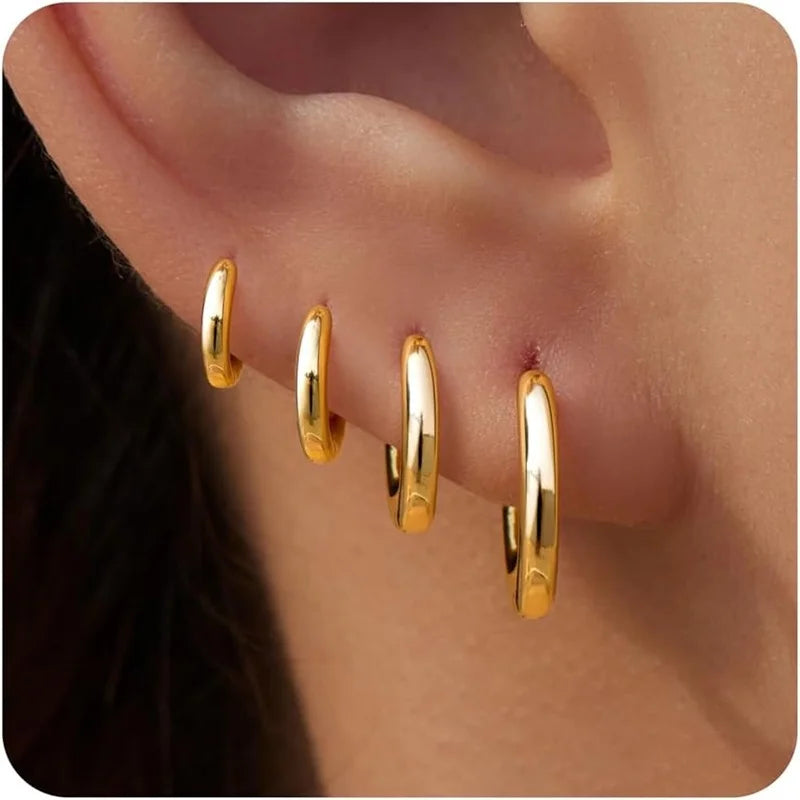 4 Pair Circle Earrings