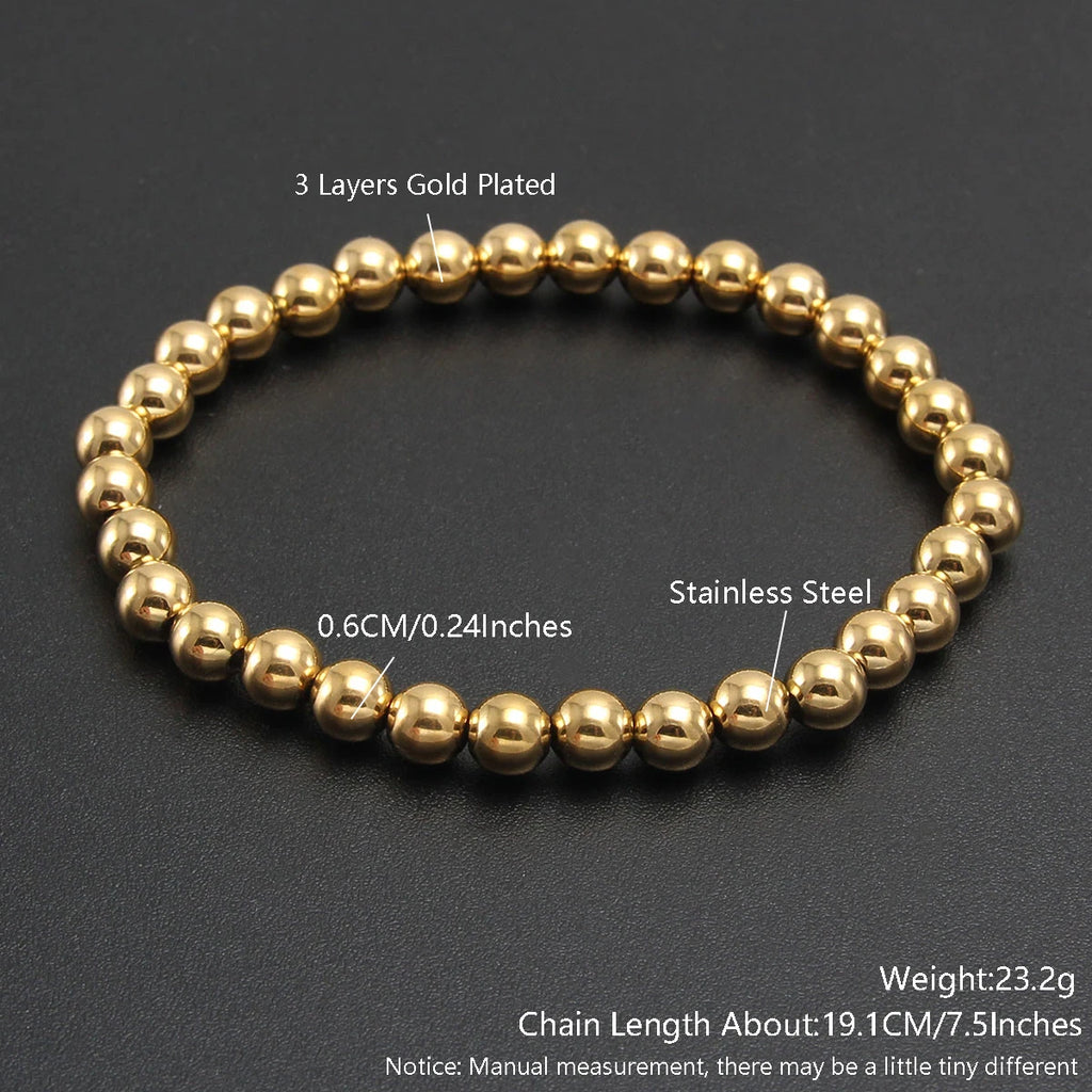 Stretch Stacked Gold Bracelet
