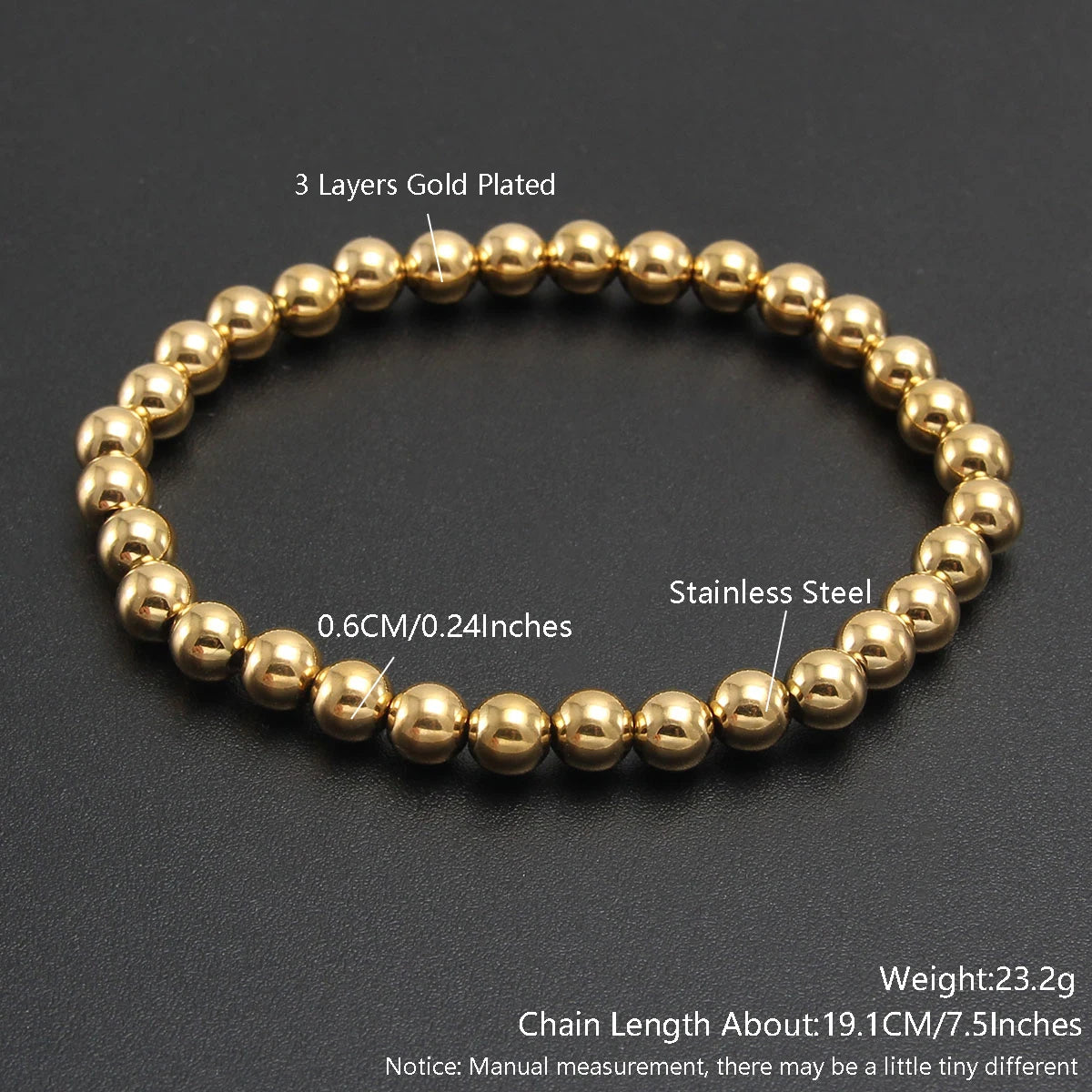 Stretch Stacked Gold Bracelet